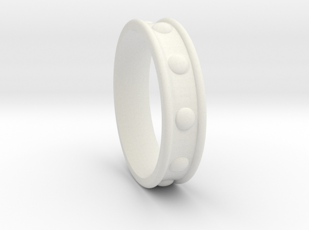 Studded Collar Ring in White Natural Versatile Plastic