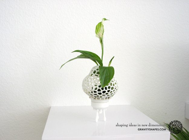 Mini Plant-Space-Rocket with Pot in White Processed Versatile Plastic