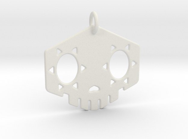 2" Sombra Skull Keychain in White Natural Versatile Plastic