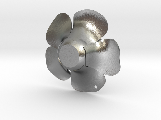 Rafflesia Key-Chain in Natural Silver