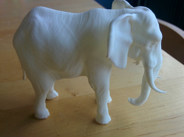 Elephant in White Processed Versatile Plastic
