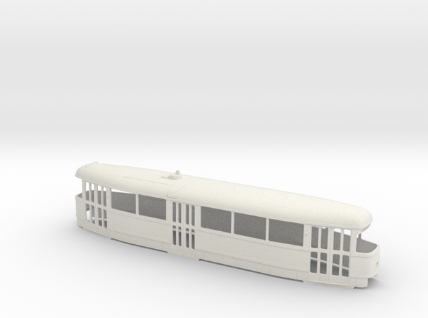 Tatra T1 Trolley 0 scale [body] in White Natural Versatile Plastic: 1:48