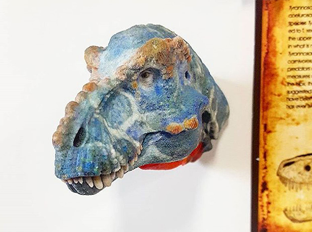 T-rex Head (Small/Medium-color size) in Full Color Sandstone: Small