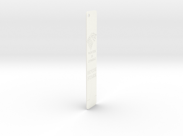 Stark Bookmark in White Processed Versatile Plastic: Medium