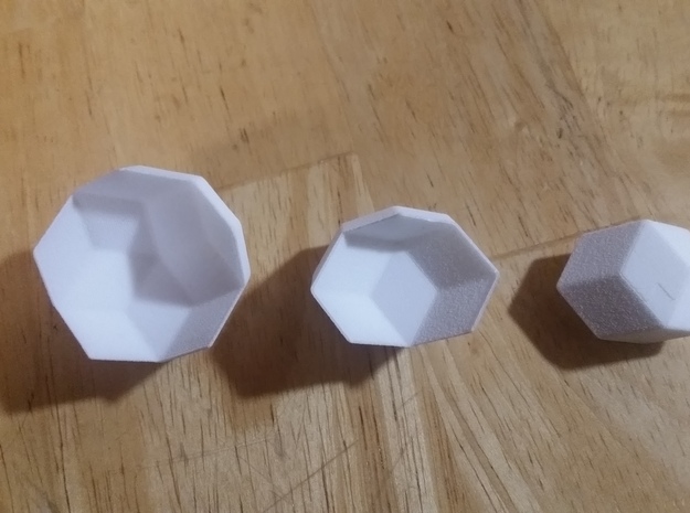 Exploded Rhombic Triacontahedron in White Natural Versatile Plastic