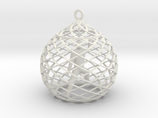 Ornament - Mountain Block in White Natural Versatile Plastic