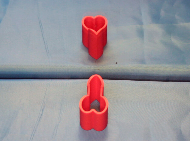 Ambiguous Heart Illusion  in Red Processed Versatile Plastic
