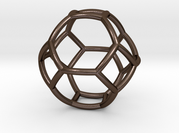 0410 Spherical Truncated Octahedron #002 in Polished Bronze Steel