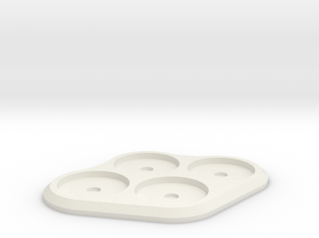 20mm 4-man Mag Tray in White Natural Versatile Plastic