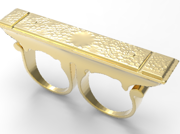 Doctor Strange Sling Ring Kamar-Taj version in Polished Gold Steel
