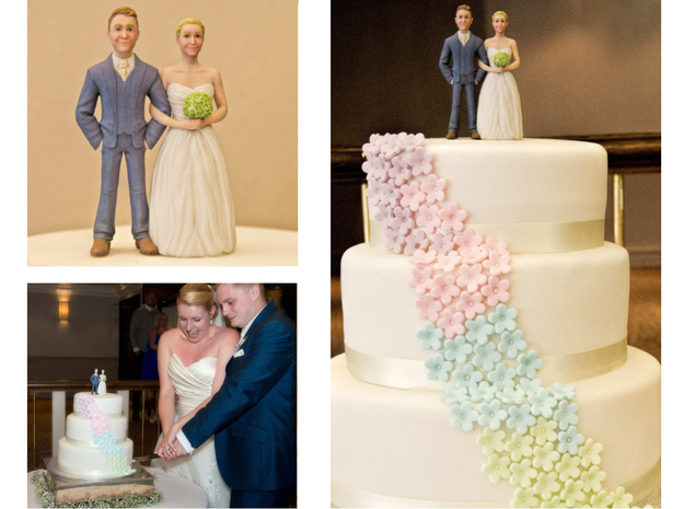 Custom Wedding Cake Toppers in Full Color Sandstone