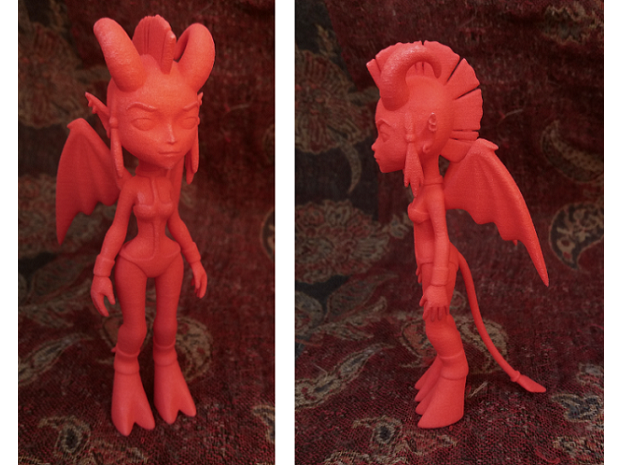 Demon Figure in Red Processed Versatile Plastic