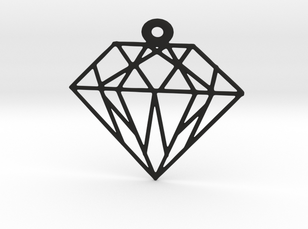 Diamond Pendants in Black Natural Versatile Plastic: Small