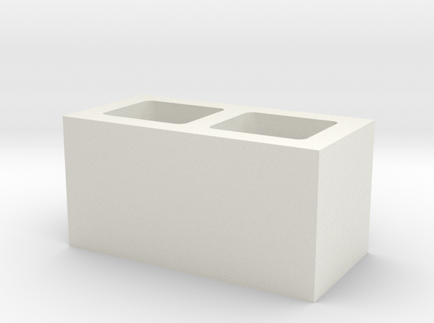 Concrete Cinder Blocl Brick 1.10 40X20mm in White Natural Versatile Plastic