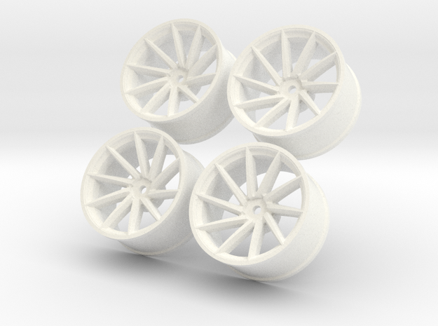 1/10 Touring Car Vossen CVT Wheels Set  in White Processed Versatile Plastic