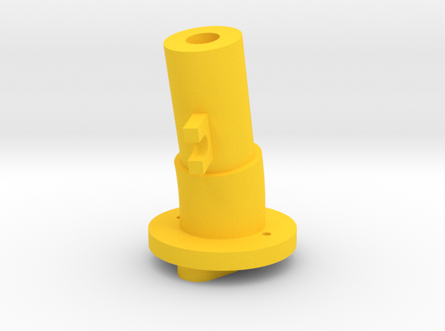 Thrustmaster tailpiece, 13° ang. 15°off. in Yellow Processed Versatile Plastic