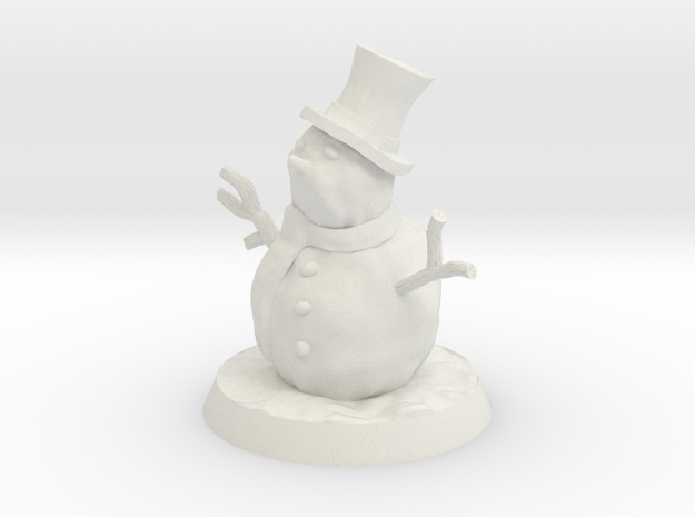 35mm Scale Snowman in White Natural Versatile Plastic