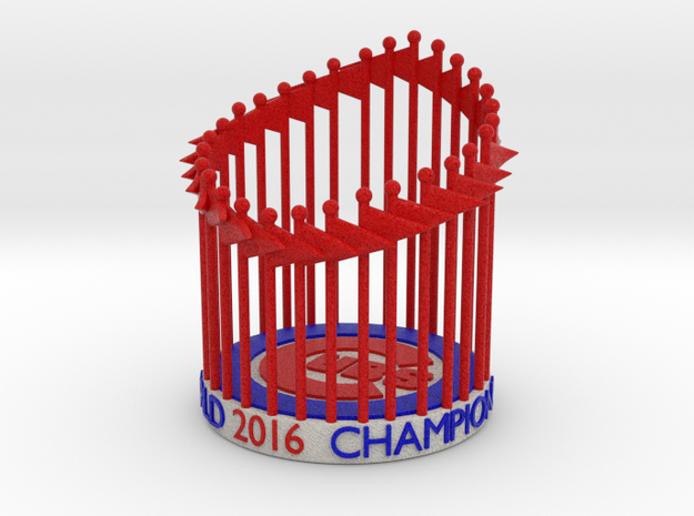 Cubs World Series Trophy 2016 Figurine, Ornament in Full Color Sandstone