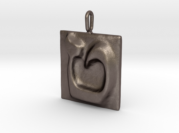 09 Tet Pendant in Polished Bronzed Silver Steel
