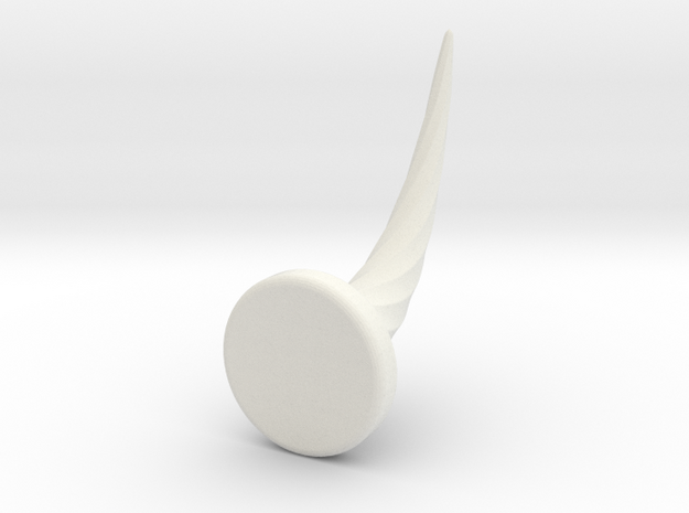 Spiral Swept Horn in White Natural Versatile Plastic