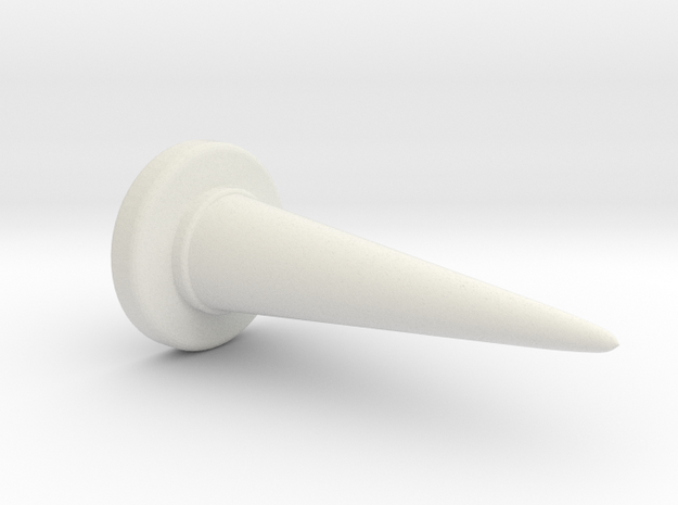 Smooth Straight Horn in White Natural Versatile Plastic