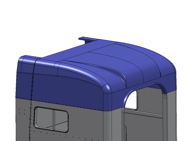1/24 Peterbilt Unibilt Sleeper Roof part in Tan Fine Detail Plastic: 1:24