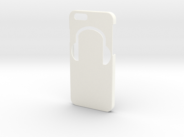 Iphone 6 Case - Name on the back - Headphones in White Processed Versatile Plastic