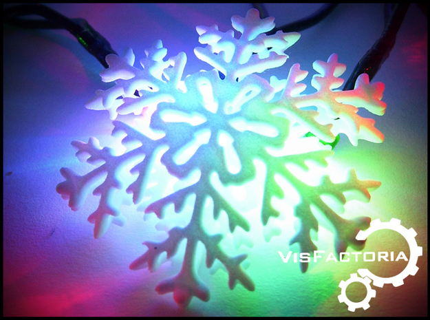 Antler Christmas Snowflake in White Natural Versatile Plastic
