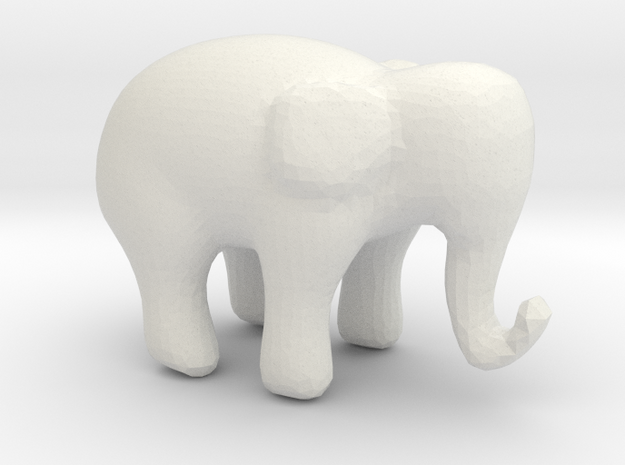 Elephant small in White Natural Versatile Plastic