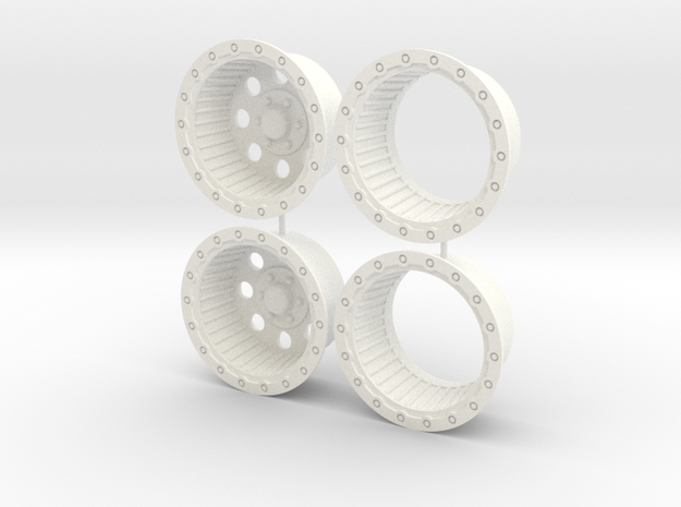 16.5 4x4 rims 1/12 in White Processed Versatile Plastic