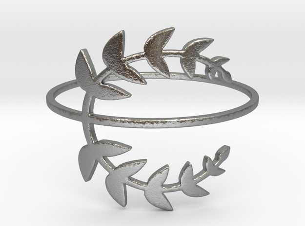 Stack-able Laurel Leaves (Size 4.75 - 11.5) in Natural Silver: 7.5 / 55.5