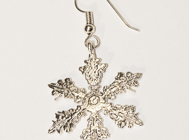 Snowflake Pendant - Style J in Natural Silver