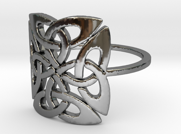 Triquetra (Size-4-13) in Fine Detail Polished Silver: 8 / 56.75