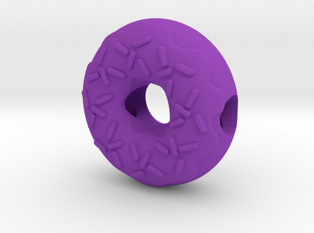 Donut European Charm Bracelet Bead in Purple Processed Versatile Plastic