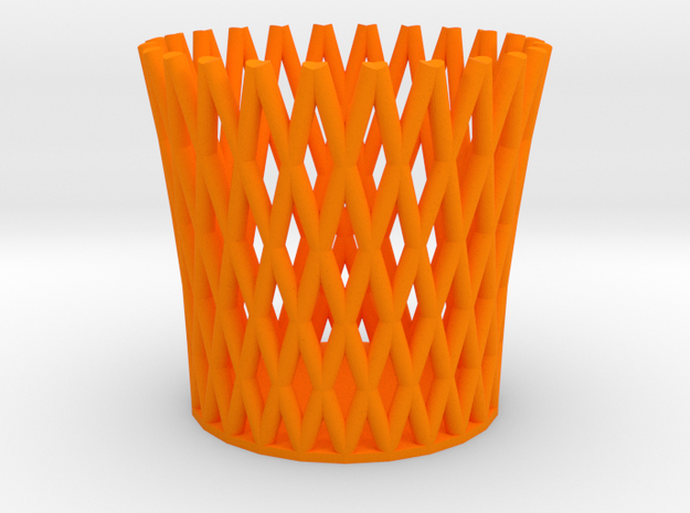 Pencil Cup in Orange Processed Versatile Plastic