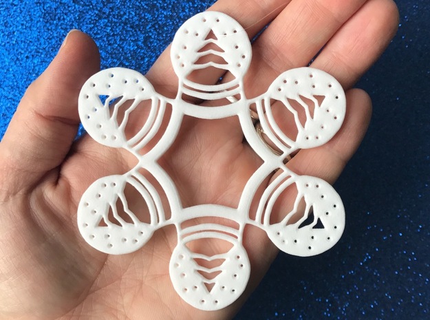 Snow Globe Snowflake Ornament in White Natural Versatile Plastic