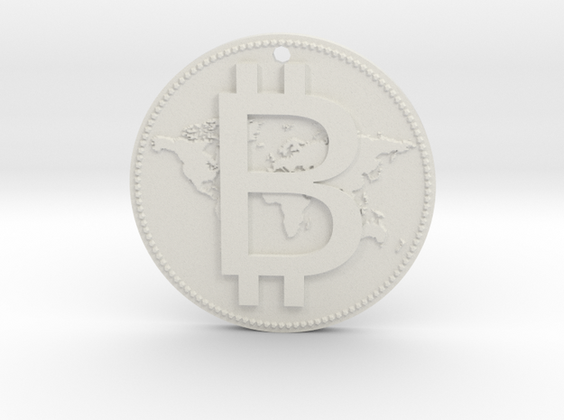 World Bitcoin Medal in White Natural Versatile Plastic