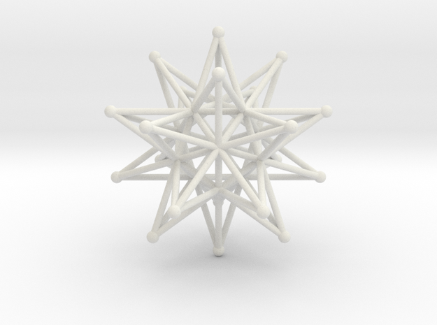 Stellated Icosahedron - 12 stars interlocking in White Natural Versatile Plastic