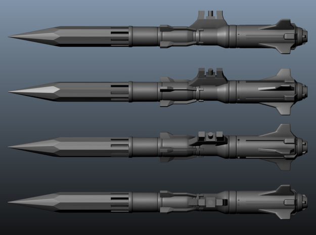 'Anti-Vajra' Missile x4 - BANDAI in Tan Fine Detail Plastic