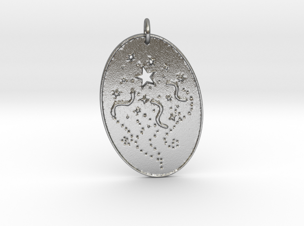 Shooting Stars 1 Pendant by Gabrielle in Natural Silver