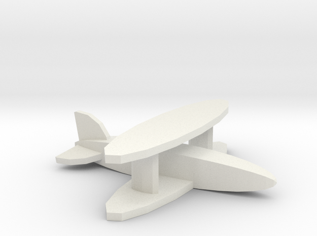 Fighter biplane in White Natural Versatile Plastic