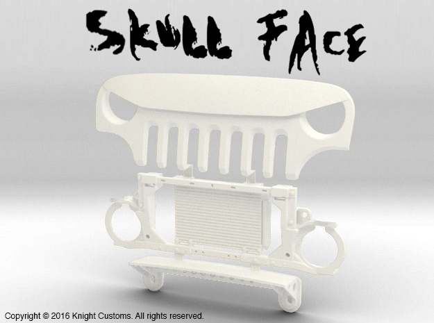 AJ30006 Skull Face Grill & Mount