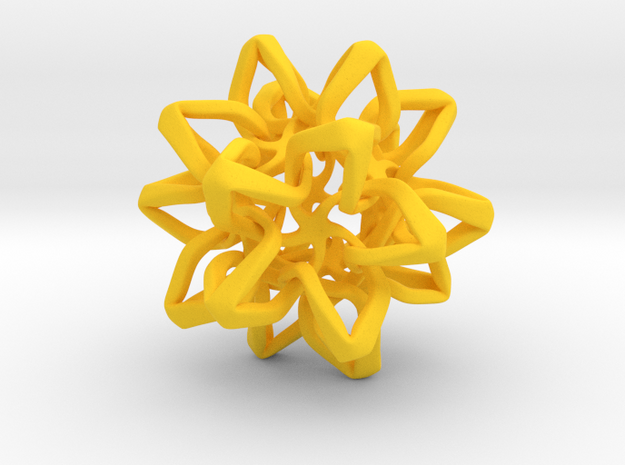Christmas star pendant in Yellow Processed Versatile Plastic