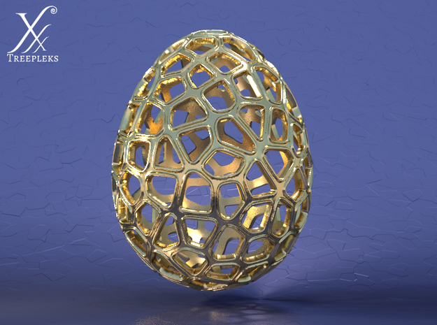 Zerg Egg Pendant in Polished Brass