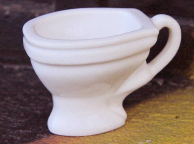 Toilet coffee cup in White Natural Versatile Plastic