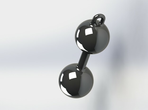 Awesome Dual Ball Pendant 0.5" in White Processed Versatile Plastic