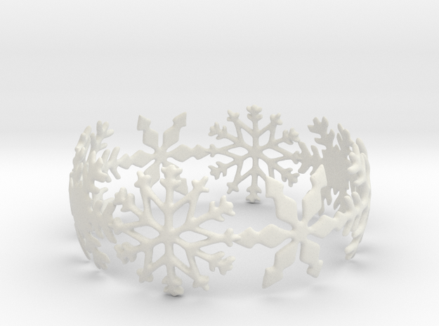 Snowflake Bangle (medium) in White Natural Versatile Plastic: Medium