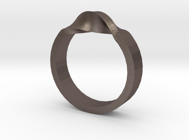 Flex Ring Sizes 6-10 in Polished Bronzed Silver Steel: 6 / 51.5