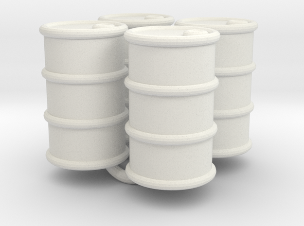  Power Grid Oil Barrels - Set of 4 in White Natural Versatile Plastic