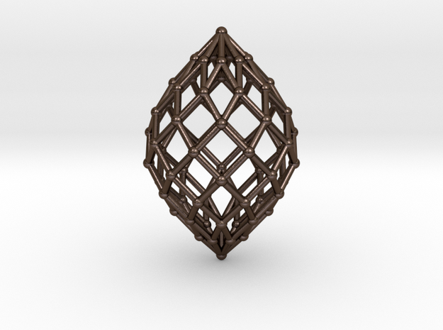 0578 Polar Zonohedron V&E [9] #002 in Polished Bronze Steel